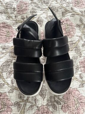 UGG Chunky Black Padded Strap Sandals